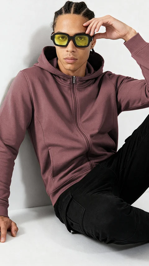 ReNEWd Zipper Hoodies Stone Brown