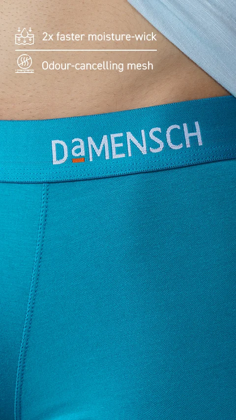 Deo-Soft Trunks Complete Black, Ocean Depths, Tango Red