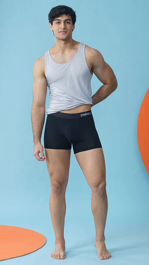Deo-Soft Trunks Complete Black, Ocean Depths, Tango Red