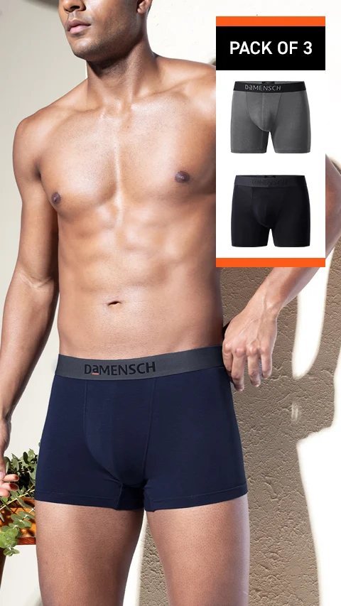 Deo-Soft Trunks Denim Blue, Wilsen Grey, Wayn Black