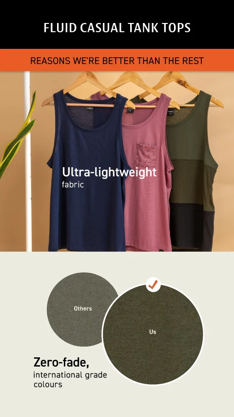 Fluid Casual Tank Tops Red & Black Splicing