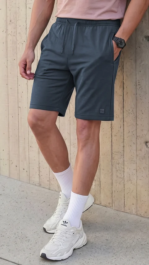 Statement Jersey Shorts Mirage Blue