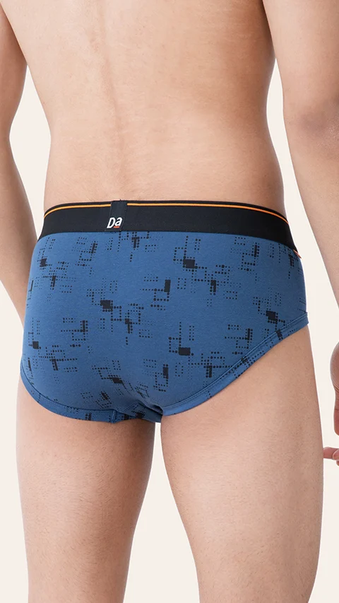 Value Deal Deo-Cotton Briefs- Navy Pixels, Wine Grid Game