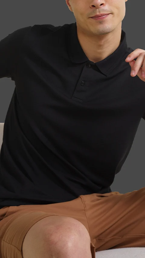 Constant All-Degree Pique Polo Jet Black