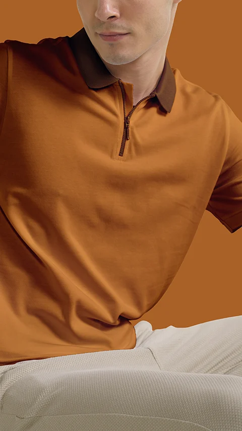 Constant All-Degree Pique Polo Caramel Brown