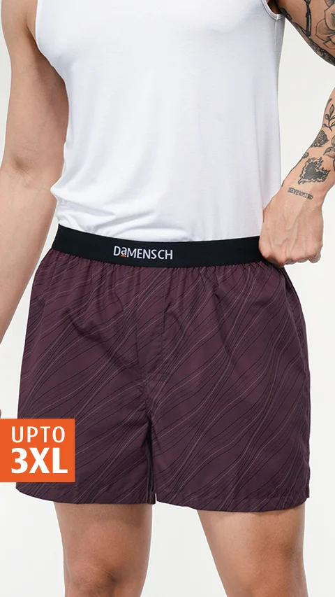 BREEEZE Ultra-light Inner Boxers Plum Waves