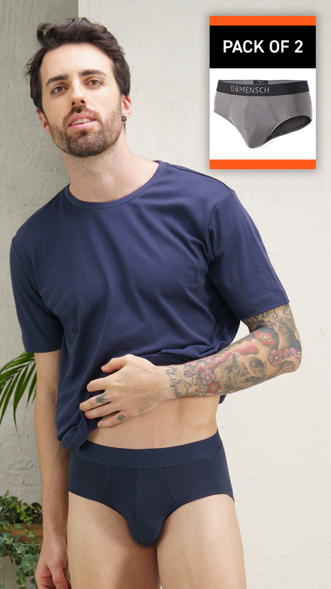 Value-Deal Deo-Soft Briefs Kentt Blue, Wilsen Grey