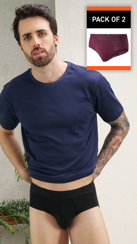 Value-Deal Deo-Soft Briefs Potent Purple, Wayne Black