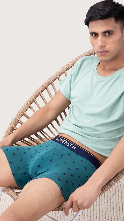 Deo-Cotton Trunk- Check & Mate Teal