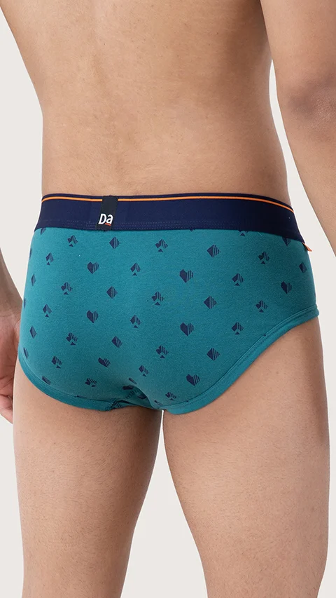 Value Deal Deo-Cotton Briefs- Blue Buzz, Check & Mate Teal