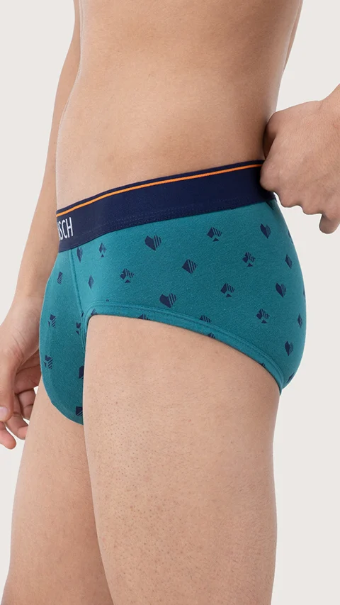 Value Deal Deo-Cotton Briefs- Check & Mate Teal, Wine Grid Game