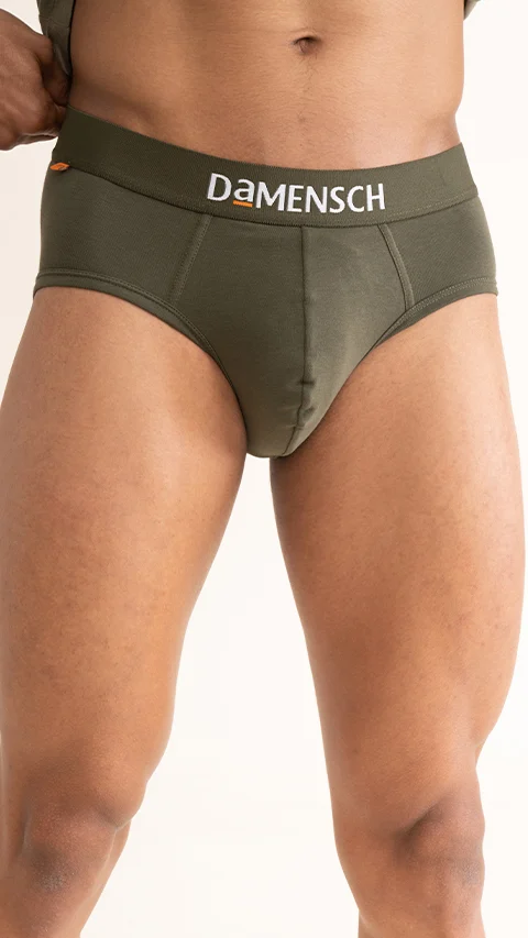 Value Deal Deo-Cotton Briefs- Marsala, Olive Night