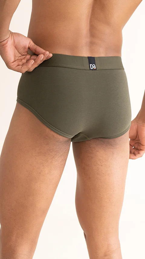 Value Deal Deo-Cotton Briefs- Marsala, Olive Night