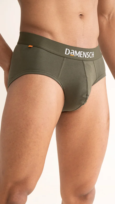 Value Deal Deo-Cotton Briefs- Rabbit, Olive Night
