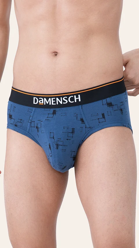 Deo-Cotton Brief- Navy Pixels