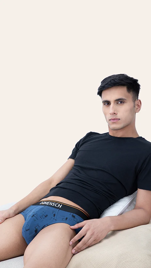 Deo-Cotton Brief- Navy Pixels