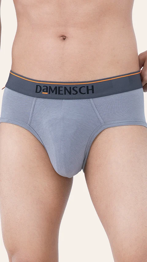 Value Deal Deo-Cotton Briefs- Salt Gray, Stroke Gray