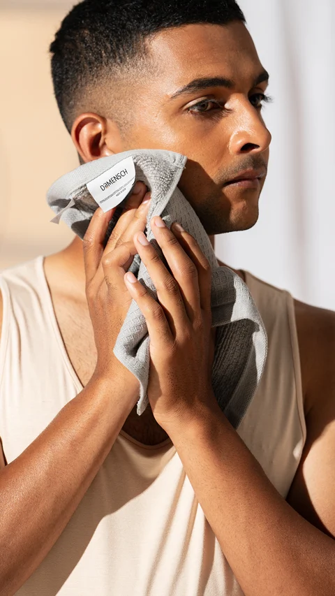 Waffle - Plush Face Towel Fog Grey