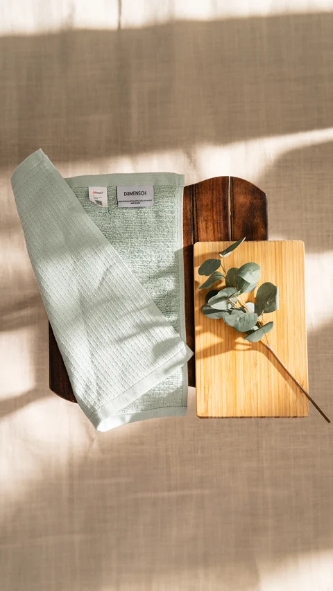 Waffle - Plush Face Towel Sea Green