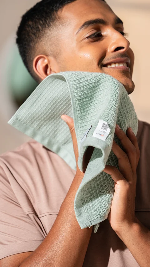 Waffle - Plush Face Towel Sea Green