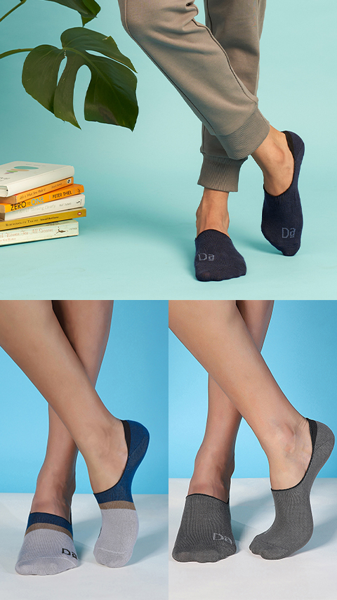 Mens No Show Socks Trek Blue Rich Blue DaMENSCH