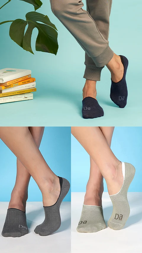 Aloe-Soft No Show Non-Terry Socks- Trek Blue, Trek Grey, Trek Brown