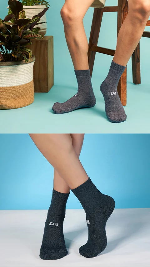 Aloe-Soft Above Ankle Terry Socks- Kick Black, Classy Teal