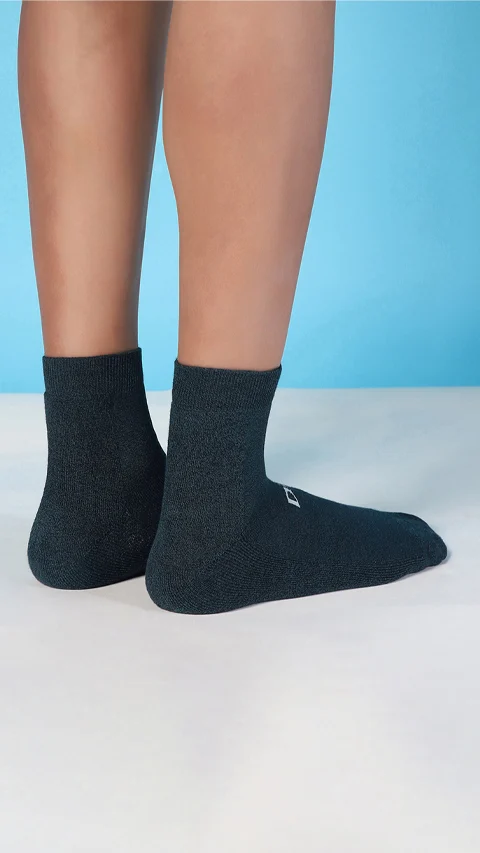 Aloe-Soft Above Ankle Terry Socks- Kick Black, Classy Teal