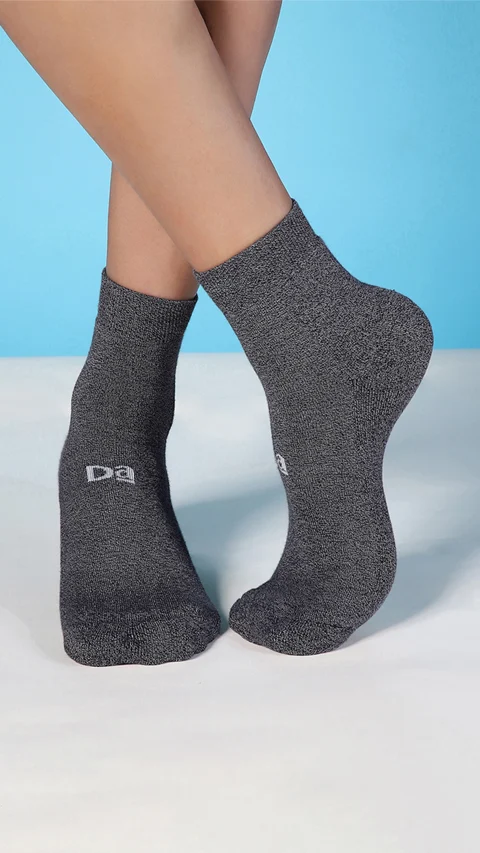 Aloe-Soft Above Ankle Terry Socks- Kick Black, River Blue