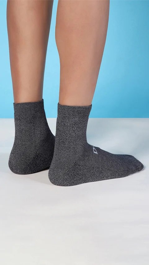 Aloe-Soft Above Ankle Terry Socks- Kick Black, River Blue