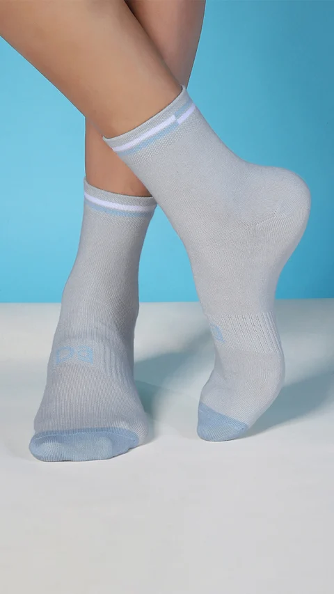 Aloe-Soft Above Ankle Non-Terry Socks- Kick Black, Sweet Blue, Merry Grey