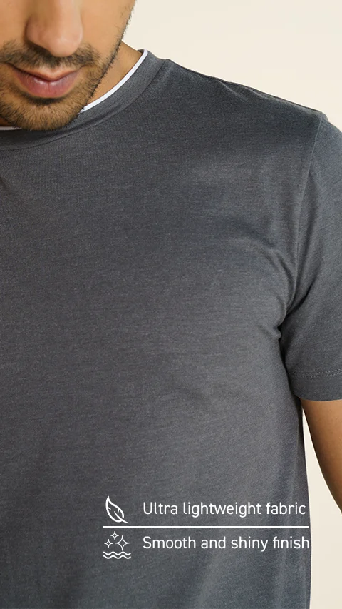 Breeeze Ultra-Light Melange T-Shirt Charcoal Dust