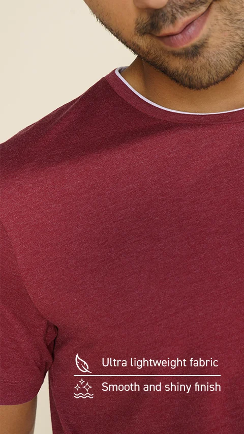 Breeeze Ultra-Light Melange T-Shirt Maveric Maroon