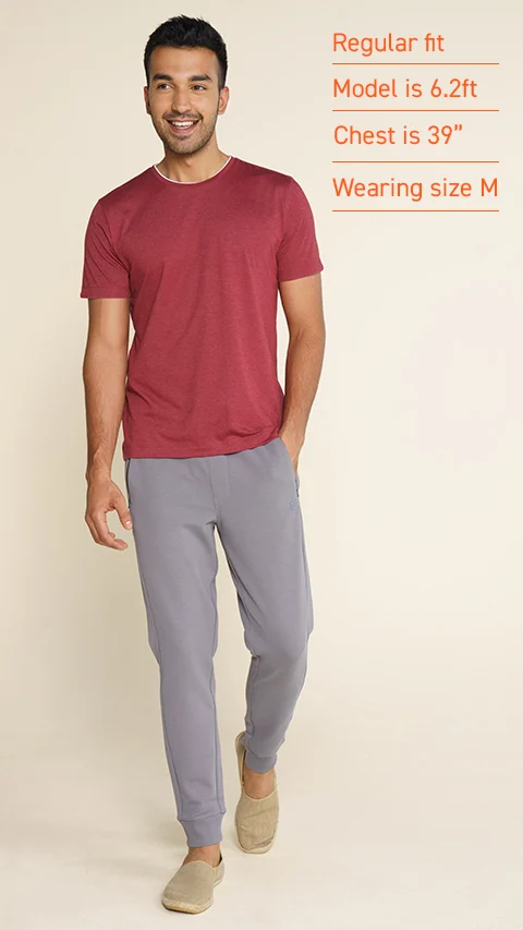 Breeeze Ultra-Light Melange T-Shirt Maveric Maroon