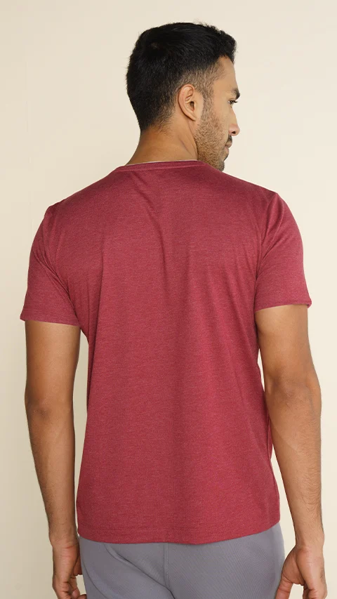 Breeeze Ultra-Light Melange T-Shirt Maveric Maroon