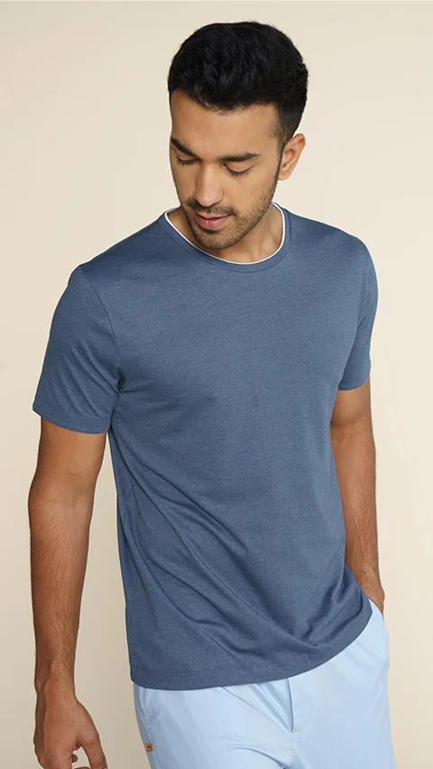 Breeeze Ultra-Light Melange T-Shirt Sailor Blue