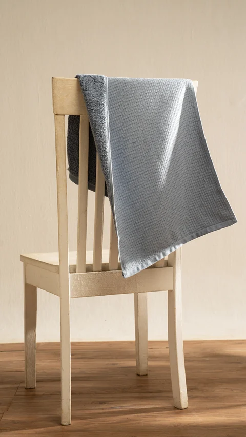 Waffle - Plush Hand Towel Earthy Blue
