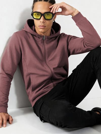 ReNEWd Zipper Hoodies Stone Brown
