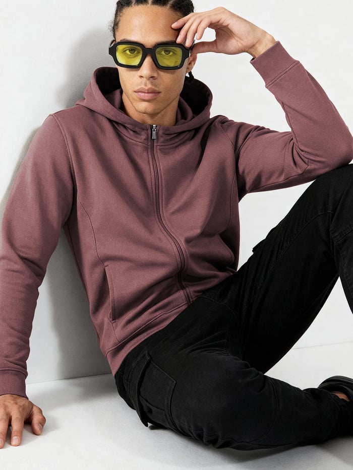 ReNEWd Zipper Hoodies Stone Brown
