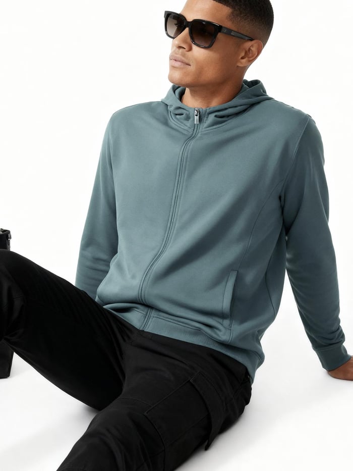 ReNEWd Zipper Hoodie Wave Blue