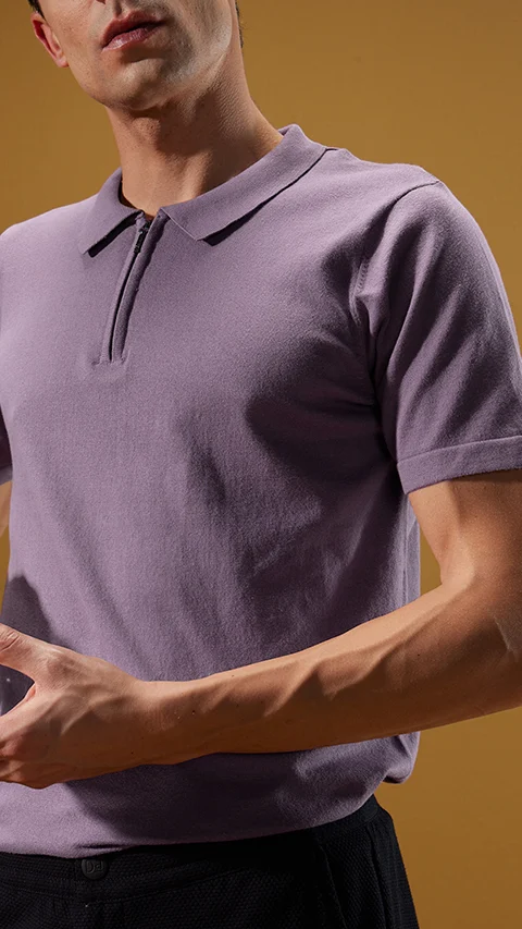 InfiKnit Polo T-Shirt Purple Night