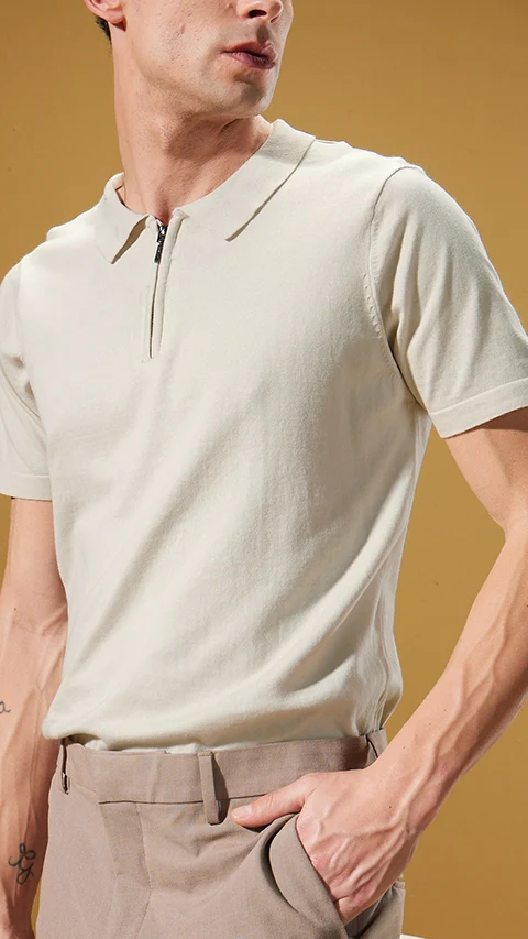 InfiKnit Polo T-Shirt Soft White