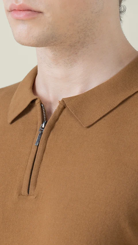 InfiKnit Polo T-Shirt Vintage Brown