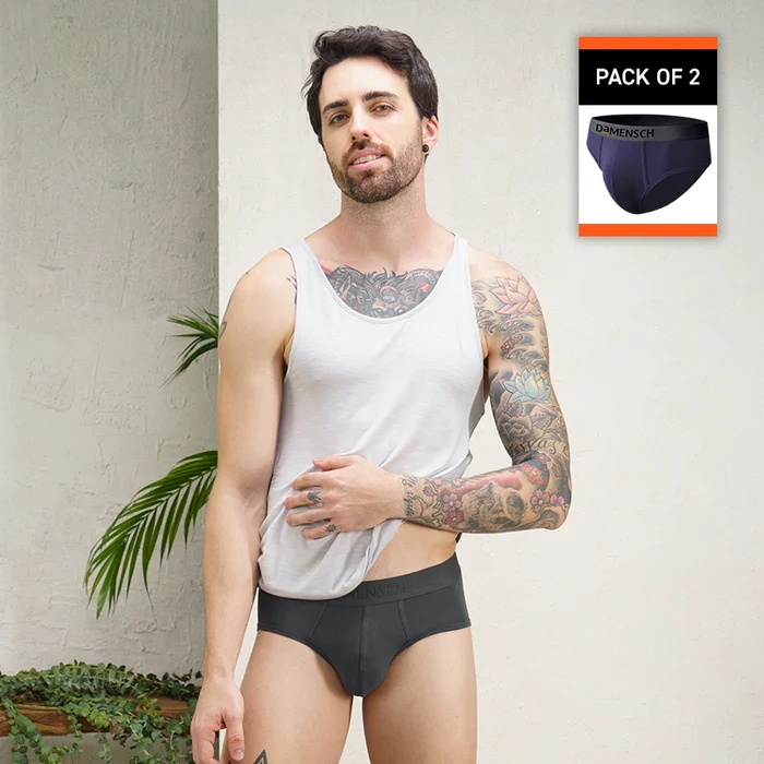 Value-Deal Deo-Soft Briefs Blayze Grey, Denim Blue