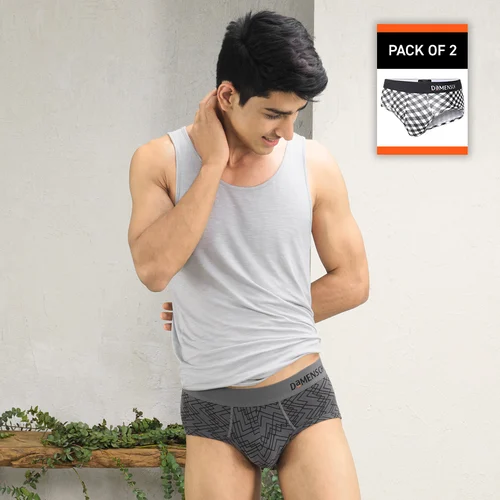 Value-Deal Deo-Soft Briefs Grey Grid, Black Check & Mate