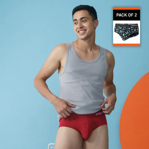 Value-Deal Deo-Soft Briefs Tango Red, Tropical Black