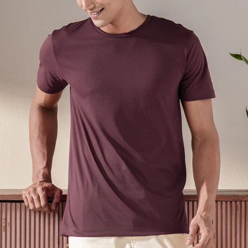 Breeeze Ultra-Light Solid T-Shirt Dark Wine