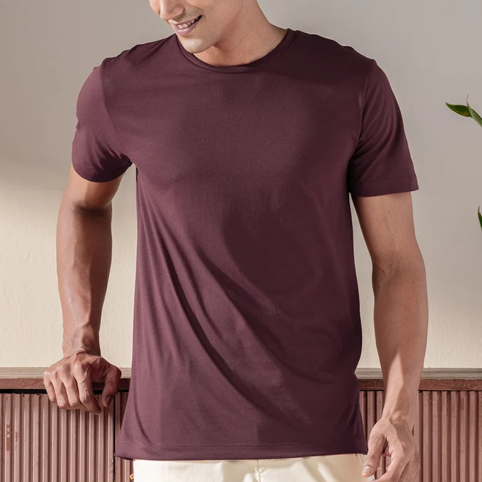 Breeeze Ultra-Light Solid T-Shirt Dark Wine