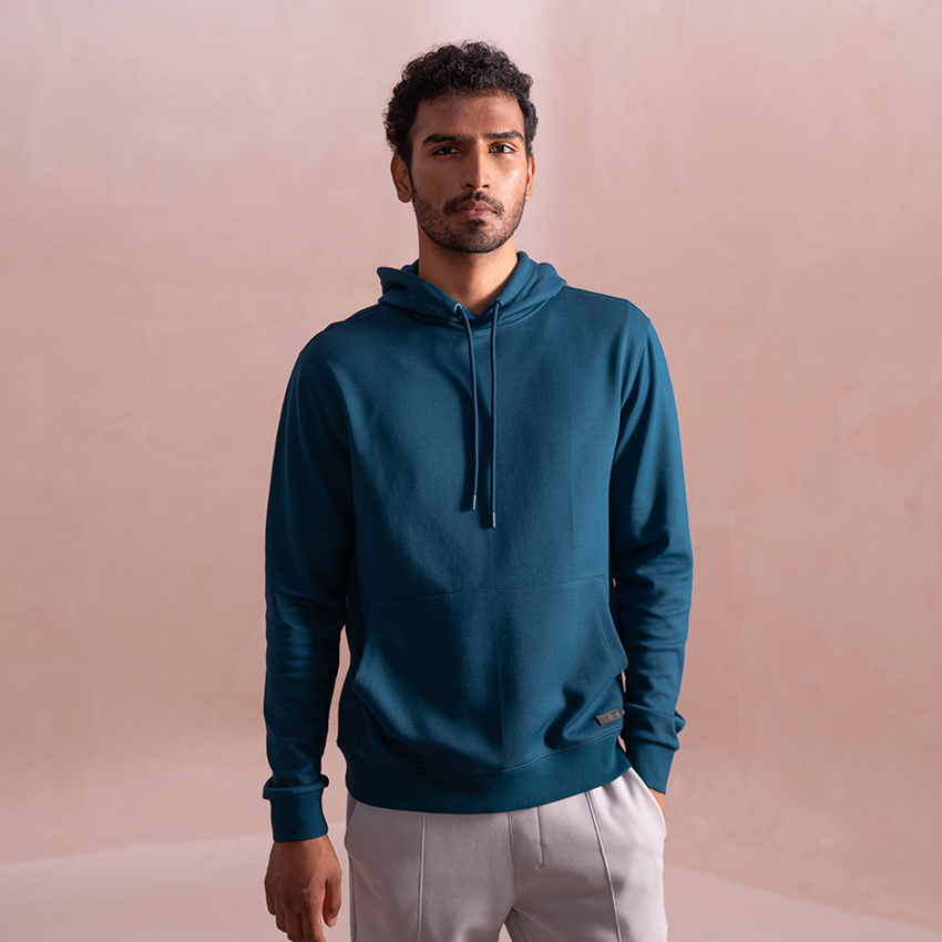 Teal color sales hoodie