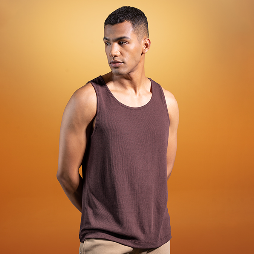 Men Waffle Tank Top Vintage Wine Online At DaMENSCH
